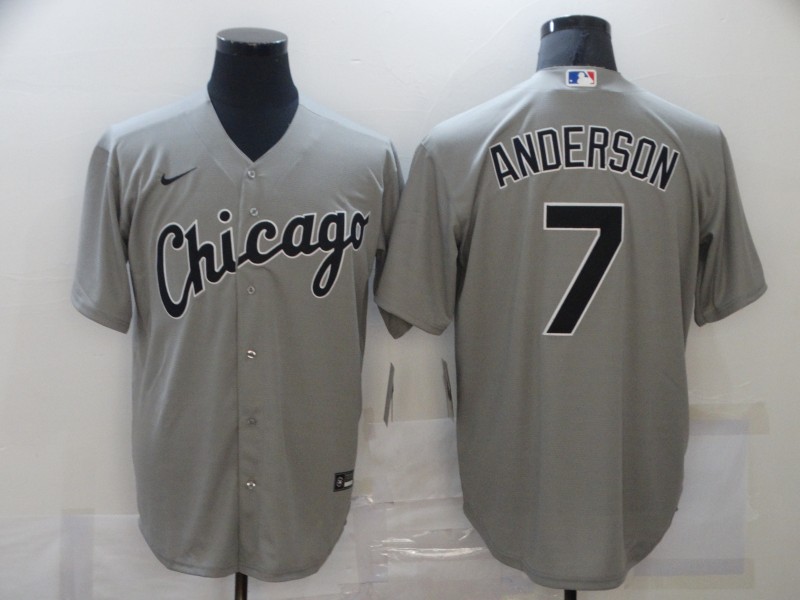 Men's Chicago White Sox #7 Tim Anderson Grey Cool Base Stitched MLB Jersey